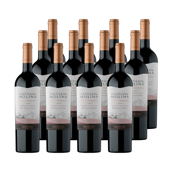 x12 Vino Castillo de Molina Gran reserva Cabernet Sauvignon 750cc ($5.