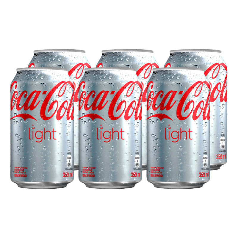 Bebida Coca Cola Light Lata 350cc x6