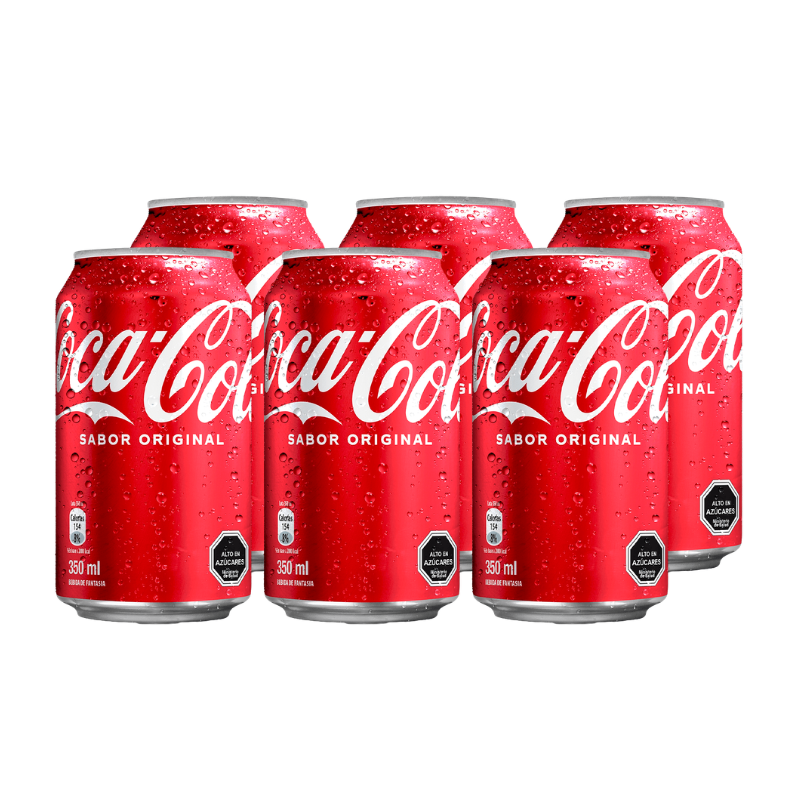 Bebida Coca Cola Original Lata 350cc x6