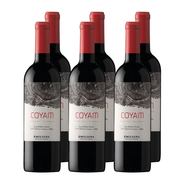 x6 Vino Coyam Ensamblaje Organico Emiliana 750cc ($14.690 c/u)