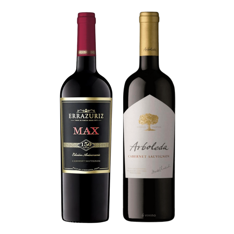 Pack Cabernet Sauvignon: Errazuriz MAX + Arboleda 750cc