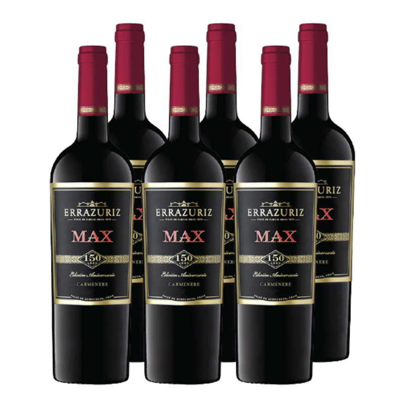 Vino Errazuriz MAX Carmenere 750cc x6 ($8.990 c/u)