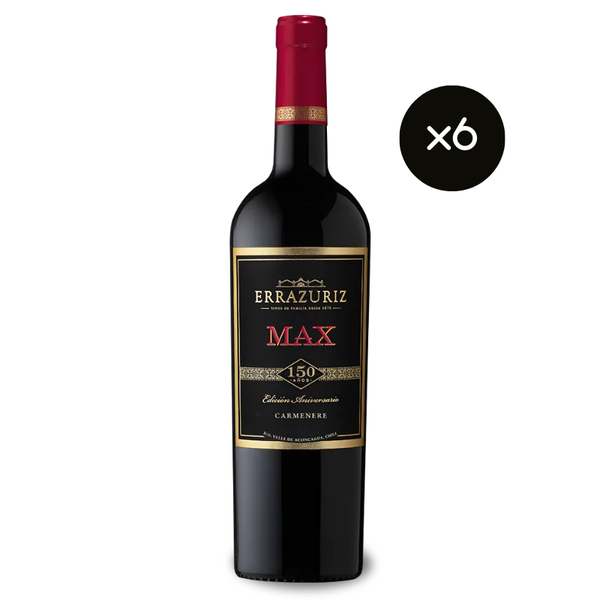 Vino Errazuriz Max Carmenere 750cc x6 ($7.665 c/u)