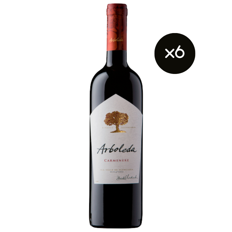 Vino Arboleda Carmenere 750cc x6 ($8.990 c/u)