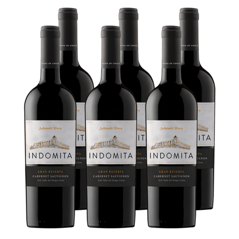 x6 Vino Indómita Gran Reserva Cabernet Sauvignon ($3.990 c/u)