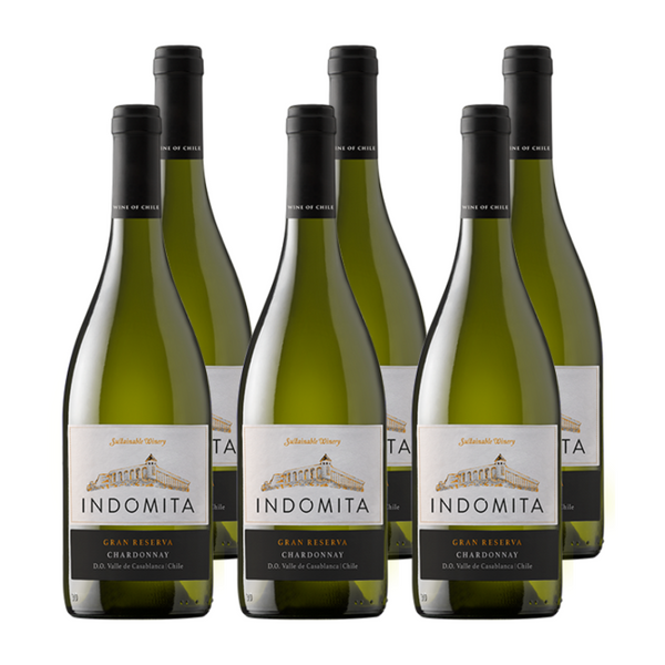 x6 Vino Indómita Gran Reserva Chardonnay ($3.990 c/u)