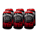 x6 Jack & Coke Jack Daniel's Coca Cola Sin Azúcar 7° 350ml