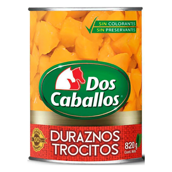 Duraznos en Conserva Trocitos 820g Dos Caballos