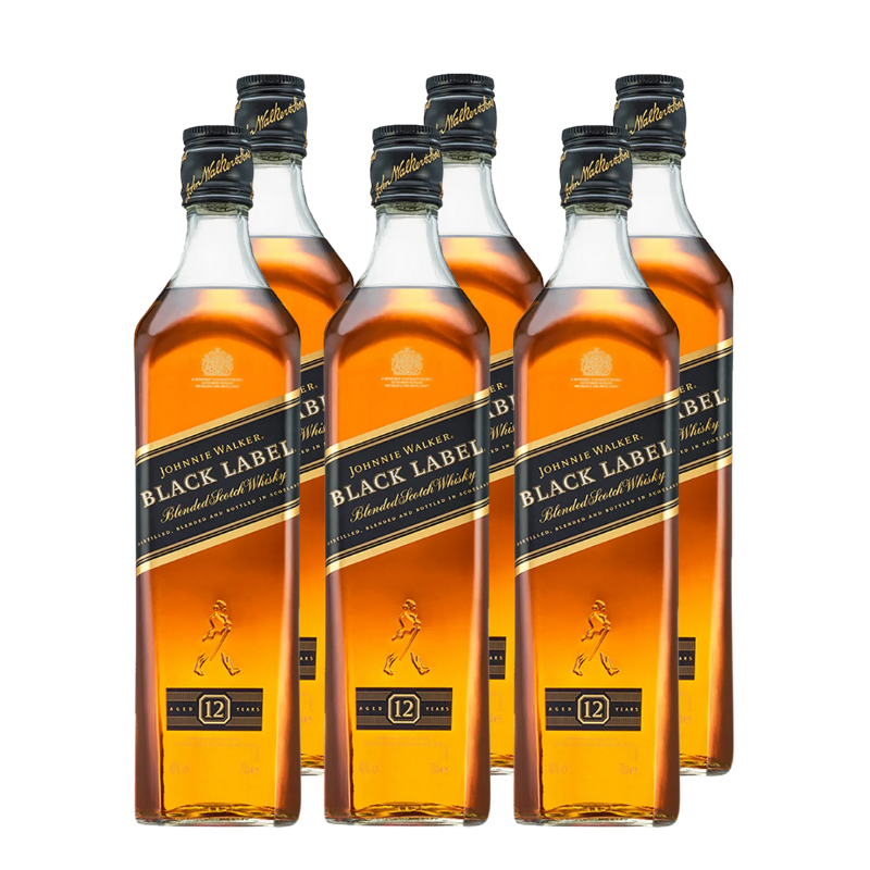Whisky Johnnie Walker Black Label 750cc x6 ($24.690 c/u)