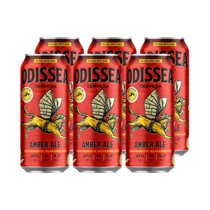 Cerveza Kross Odissea Amber Ale Lata 470cc x6