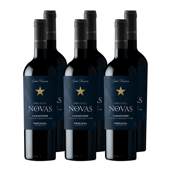 x6 Vino Novas Gran Reserva Carmenere 750cc ($4.890 c/u)