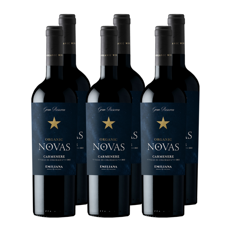 x6 Vino Novas Gran Reserva Carmenere 750cc ($4.890 c/u)
