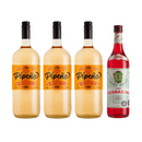 Pack x3 Vino Pipeño 1.5lt + Jarabe de Granadina Mitjans 900cc