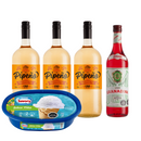 Pack Terremoto x3 Vino Pipeño 1.5lt + Jarabe de Granadina 900cc + Helado de Piña Savory 1Lt