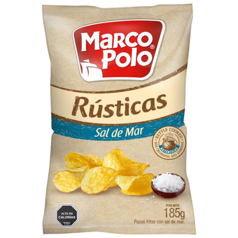 Papas Fritas Marco Polo Rusticas Sal de Mar 185g