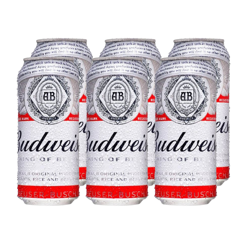 Cerveza Budweiser 473cc Pack x6 unidades