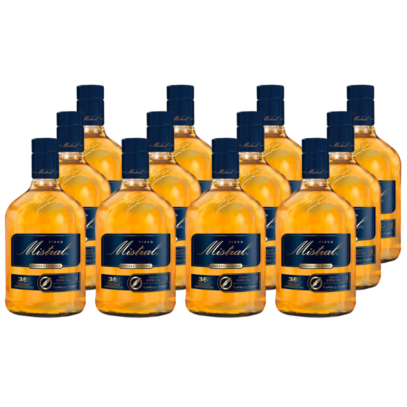 Pisco Mistral 35° 1L x12 ($6.790 c/u)