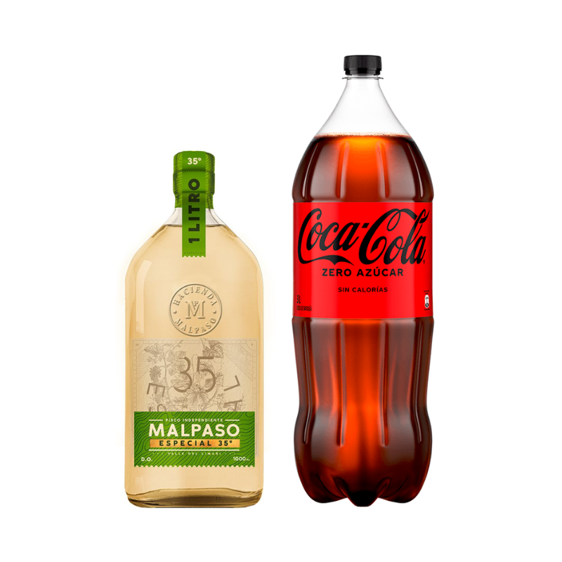 Pisco MalPaso Especial 35° 1L + Bebida 3L
