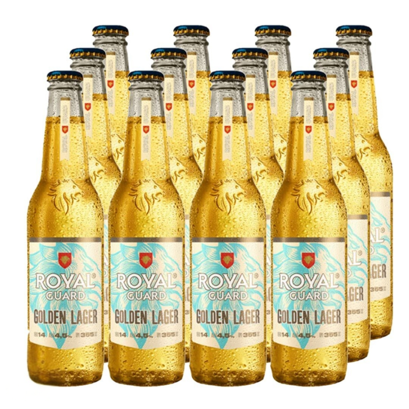 Cerveza Royal Guard Golden Lager Botella 355ml x12