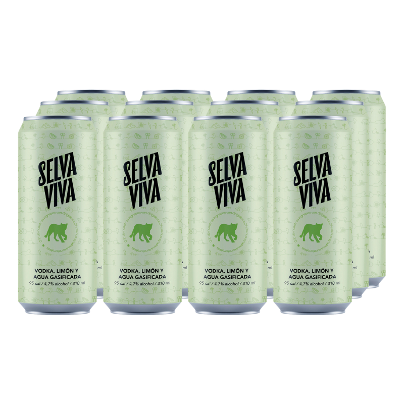 x12 Vodka Selva Viva Limon 310cc