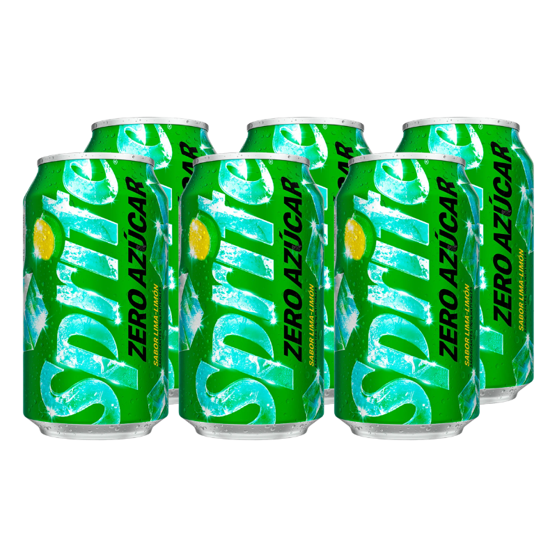 Bebida Sprite Zero 350cc Lata x6