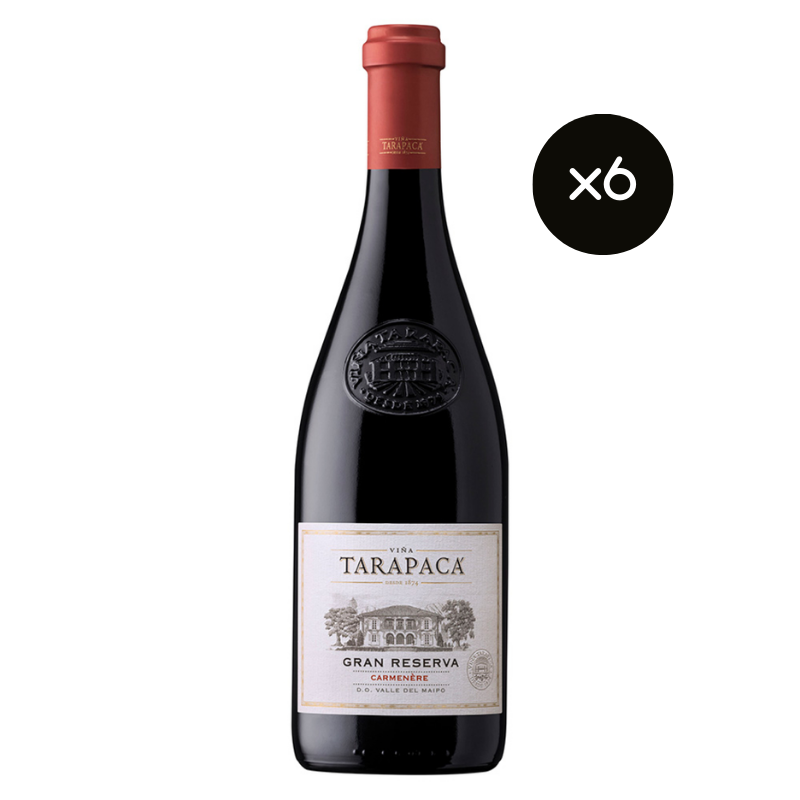 x6 Vinos Tarapacá Gran Reserva Carmenere ($6.590 c/u)