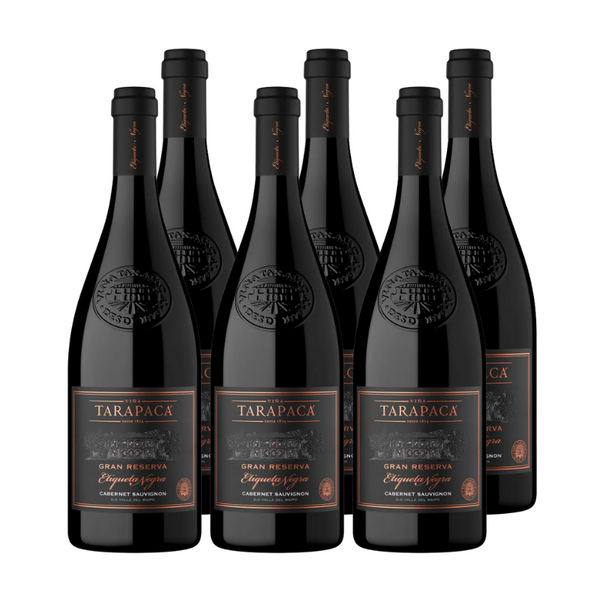 x6 Vino Tarapacá Gran Reserva Etiqueta Negra Cabernet Sauvignon 750cc ($9.490 c/u)