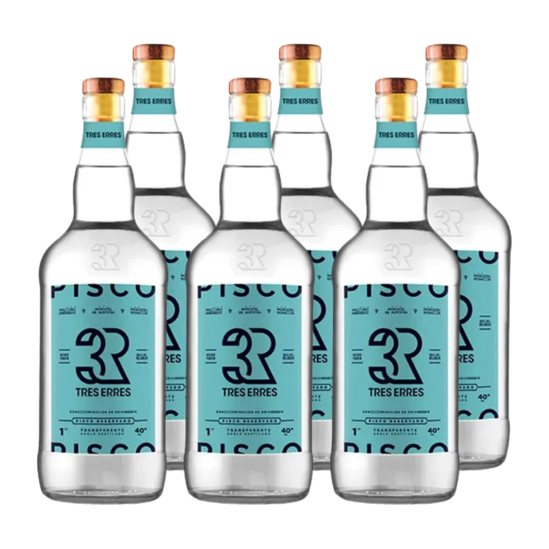 Pisco Tres Erres Transparente 40° 1L x6