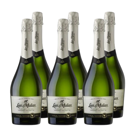 x6 Espumante Las Mulas Extra Brut Uva País 750ml ($6.490 c/u)