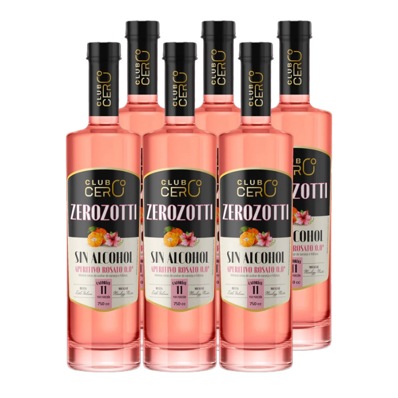 Aperitivo Zerozotti Rosato 0.0° Sin Alcohol x6 750cc ($10.790 c/u)